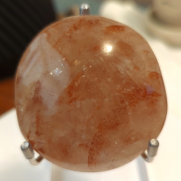 Sparkly Hematoid Fire Quartz Palm Stone - Picture 4 of 9